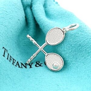 Tiffany & Co. 💯% Auth Tennis Racket Pendant Charm w/Pouch✨925 Sterling ✨EUC✨
